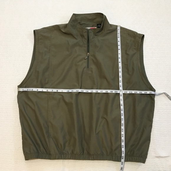 GRAND SLAM Mens Sleeveless Golf Vest Olive Green Quarter Zip Pullover XXL - Picture 3 of 6